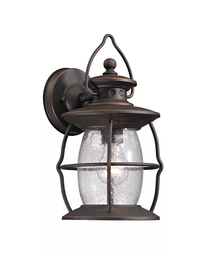 Macy's Village Lantern Collection 1 light outdoor sconce in Weathered Charcoal - Intensery