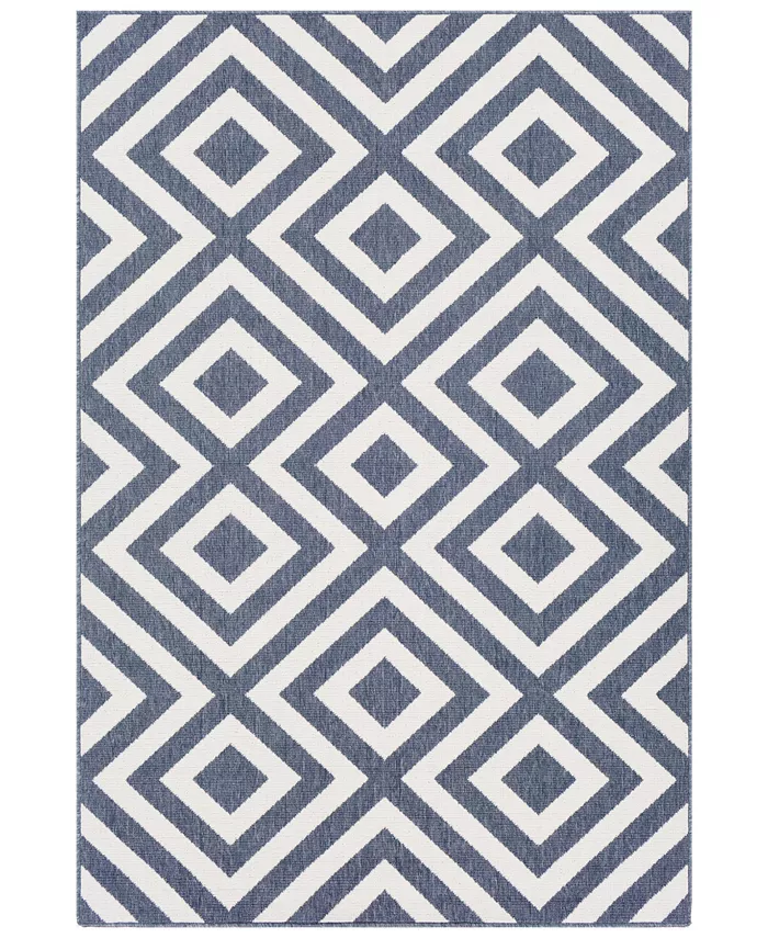 Surya Alfresco ALF-9657 Charcoal 6' x 9' Area Rug， Indoor Outdoor - Intensery