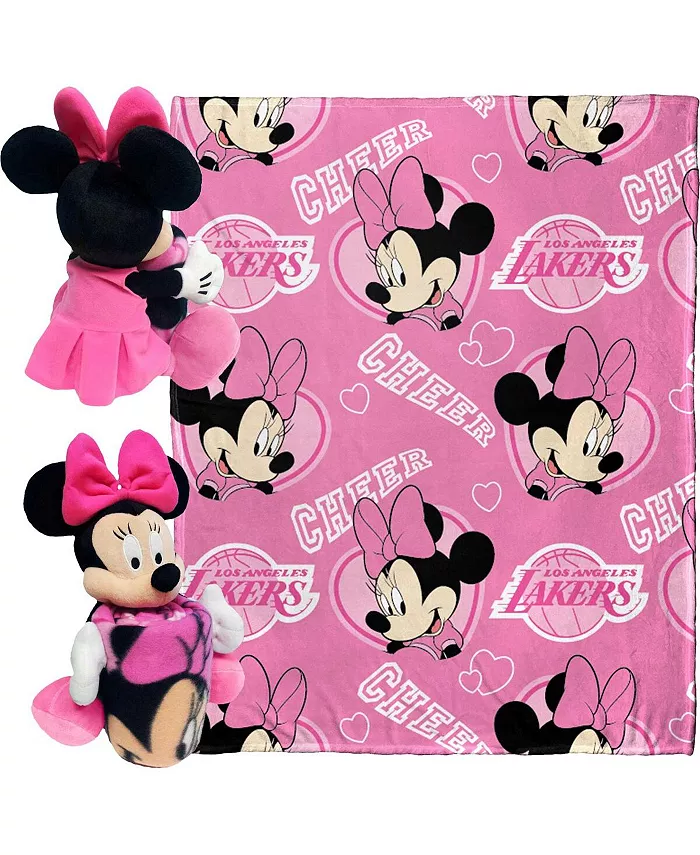 Northwest X Disney Los Angeles Lakers Minnie Hugger Pillow and Silk Touch Throw Set - Intensery