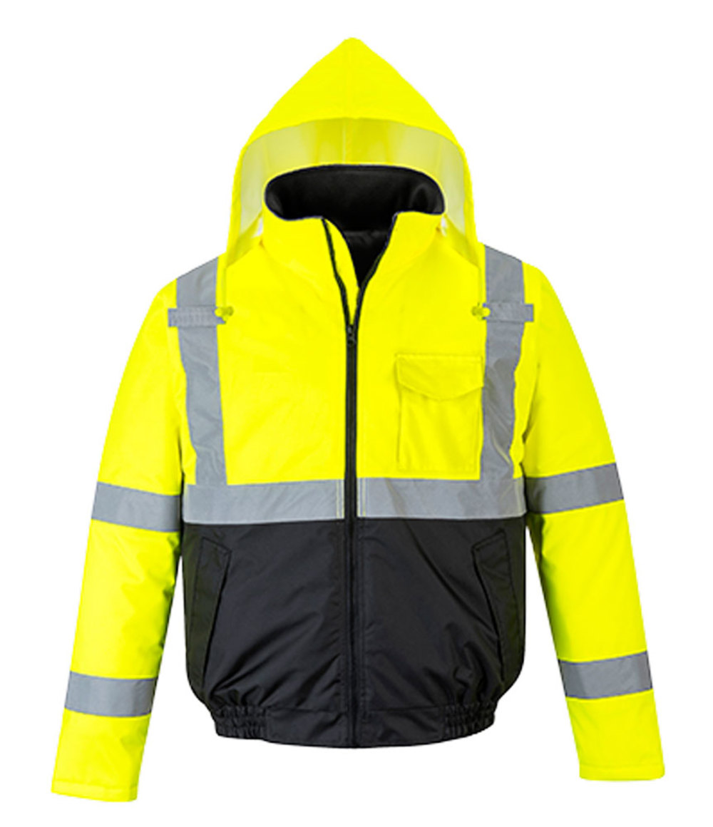 Class 3 Hi-Vis Two-Tone Bomber Jacket Yellow/Black3XL - Intensery