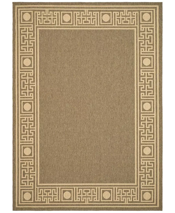 Safavieh Courtyard Dark Beige and Beige 8' x 11' Outdoor Area Rug - Intensery
