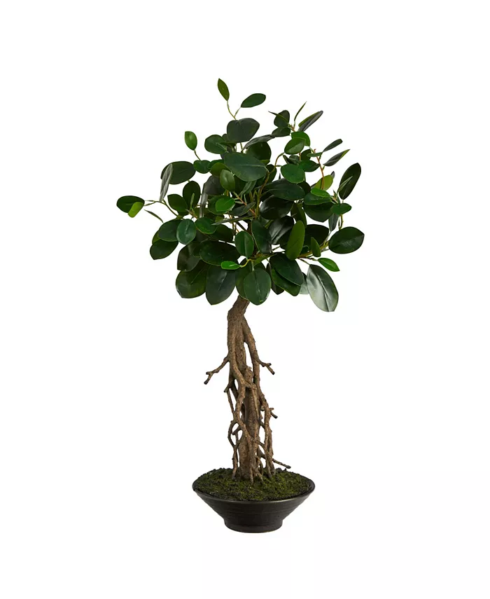 Nearly Natural 2' Ficus Bonsai Artificial Tree in Decorative Planter - Intensery