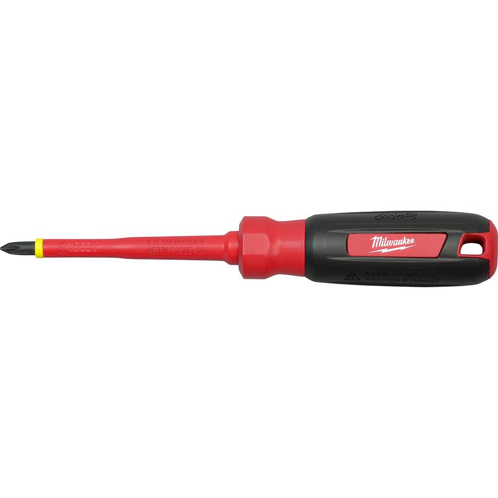 Milwaukee #2 Phillips - 4 in. 1000 V Insulated Screwdriver 48-22-2212 from Milwaukee - Intensery