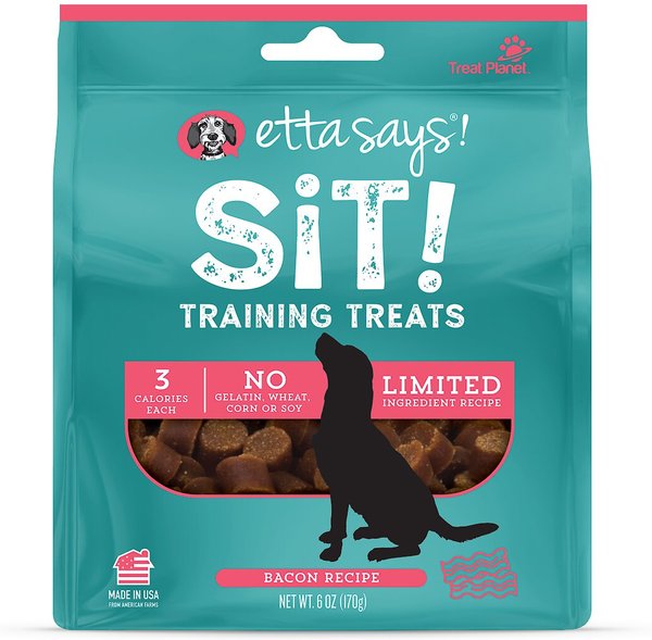 Etta Says! Sit! Training Treats Bacon Recipe Dog Treats， 6-oz bag - Intensery