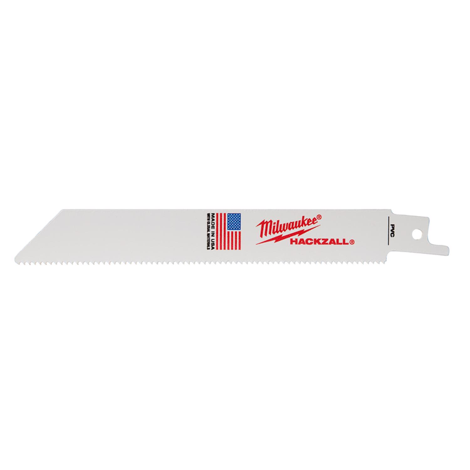 Milwaukee M12 6 in. Bi-Metal HACKZALL Reciprocating Saw Blade 14 TPI 5 pk - Intensery