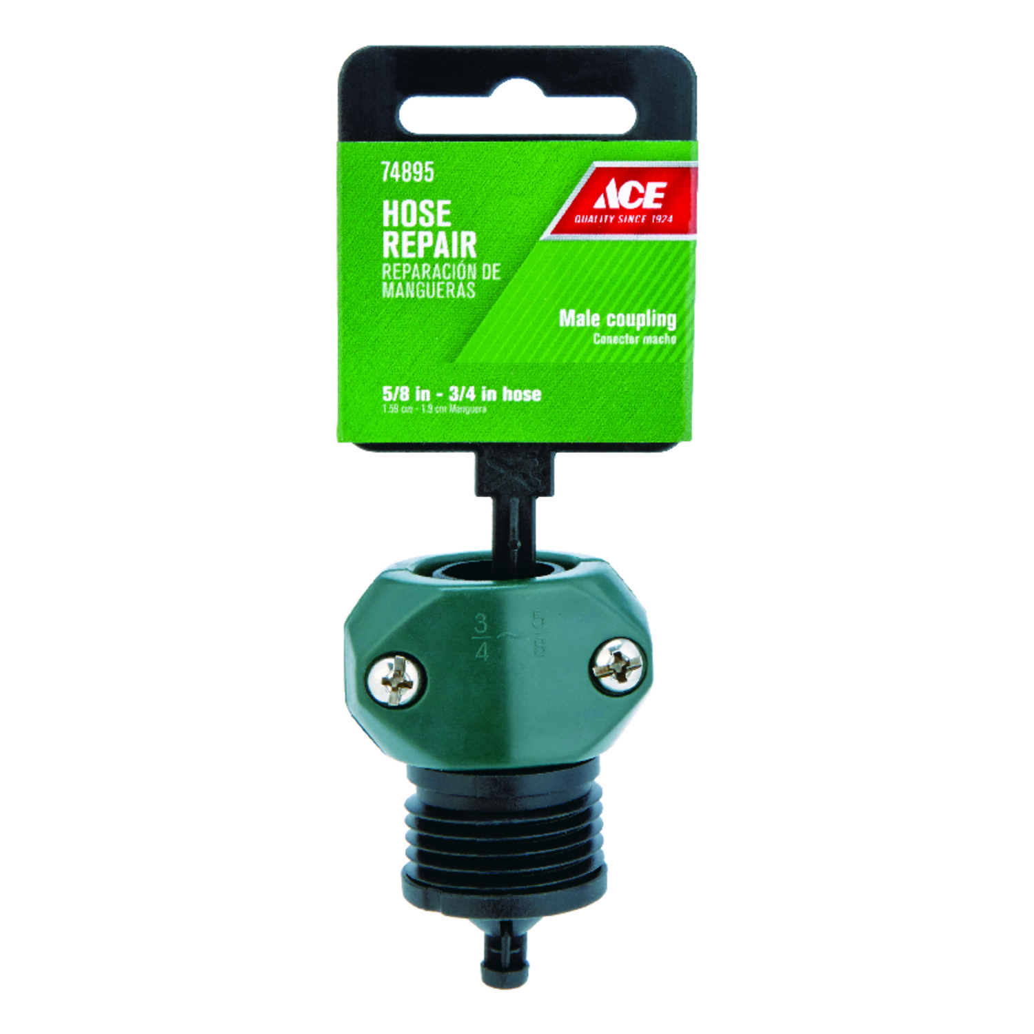 Ace 5/8 \u0026 3/4 in. Nylon/ABS Threaded Male Hose Mender Clamp - Intensery