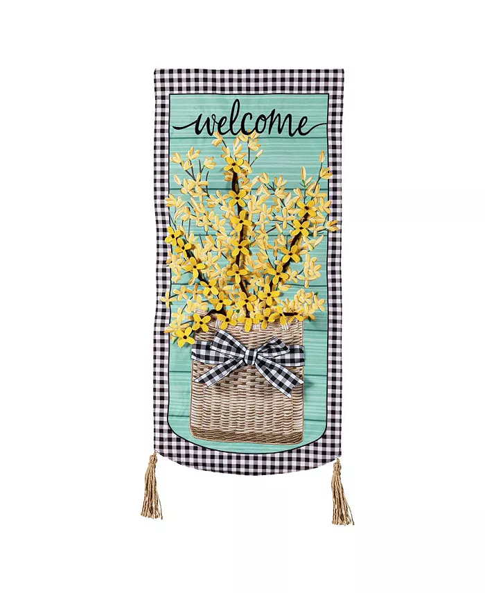 Evergreen Forsythia Basket Everlasting Impressions Textile Decor - Intensery