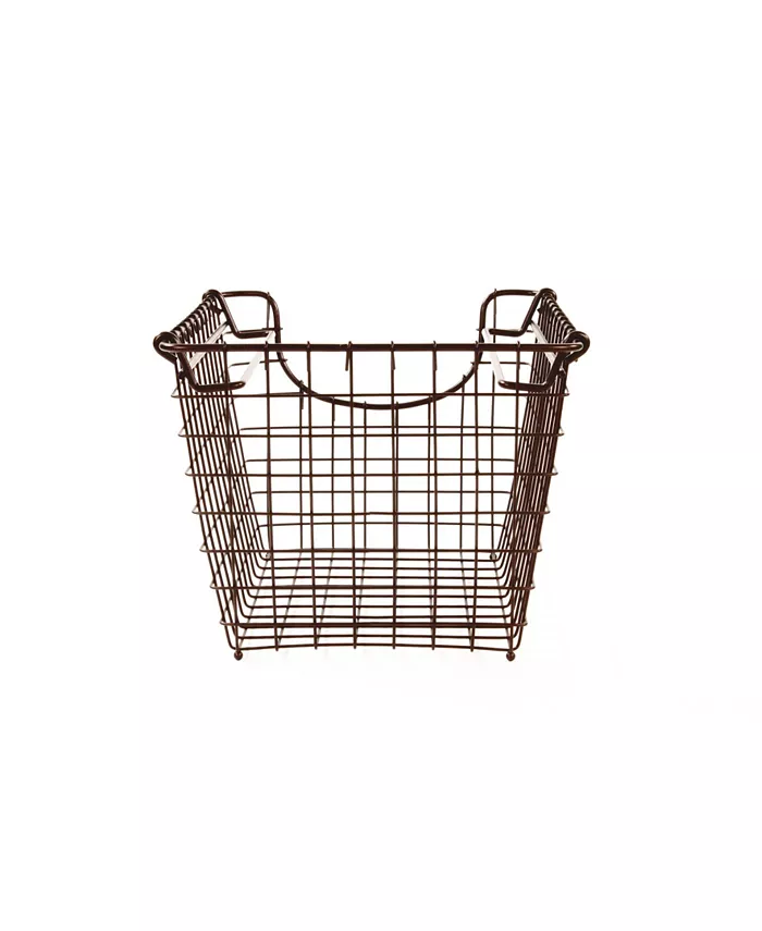 Spectrum Diversified Scoop Stackable Wire Storage Basket， Medium - Intensery
