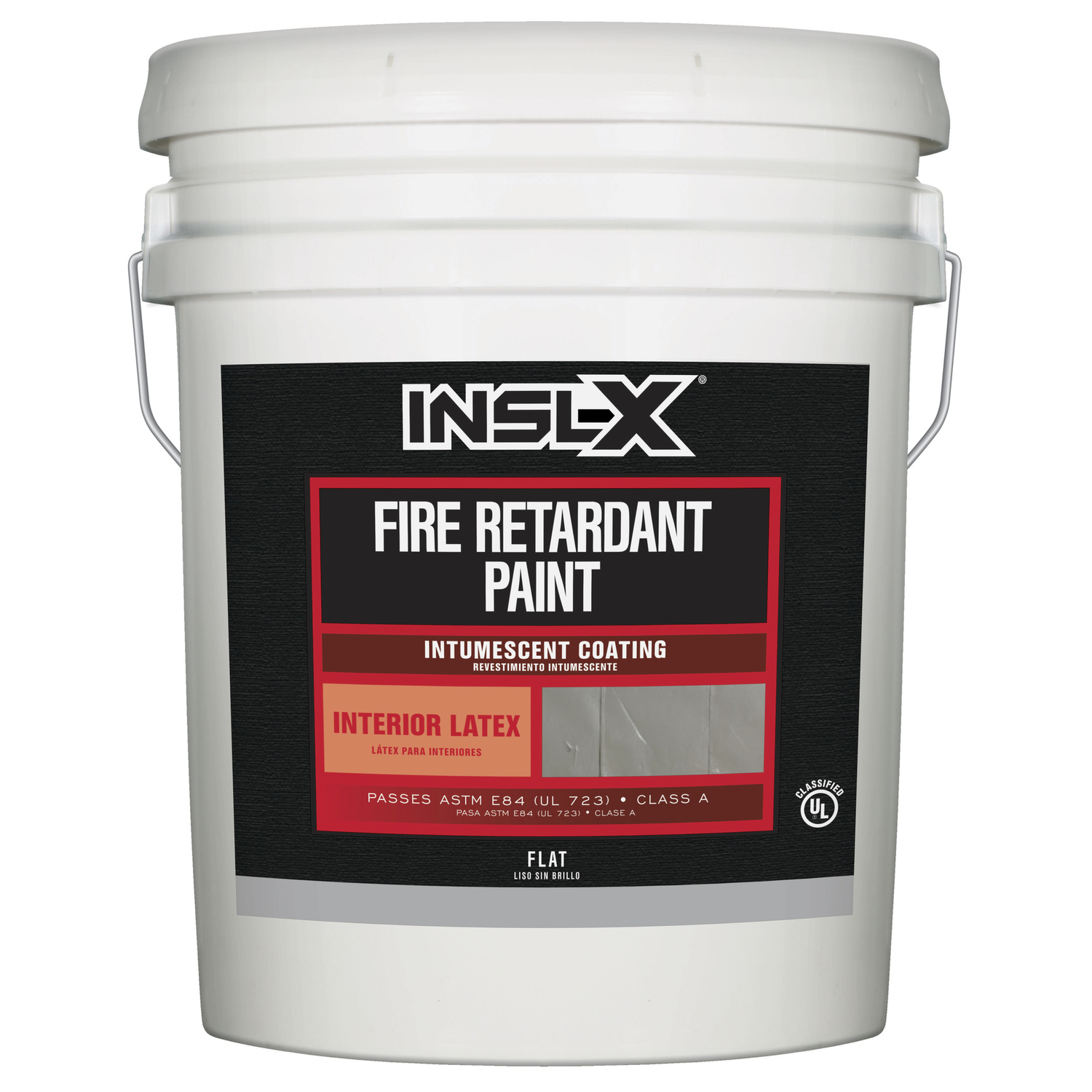 Insl-X Flat White Acrylic Fire Retardant Paint 5 gal - Intensery