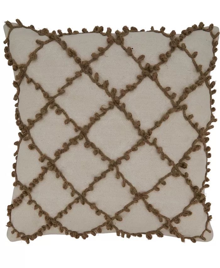 Saro Lifestyle Dori Embroidered Decorative Pillow， 18
