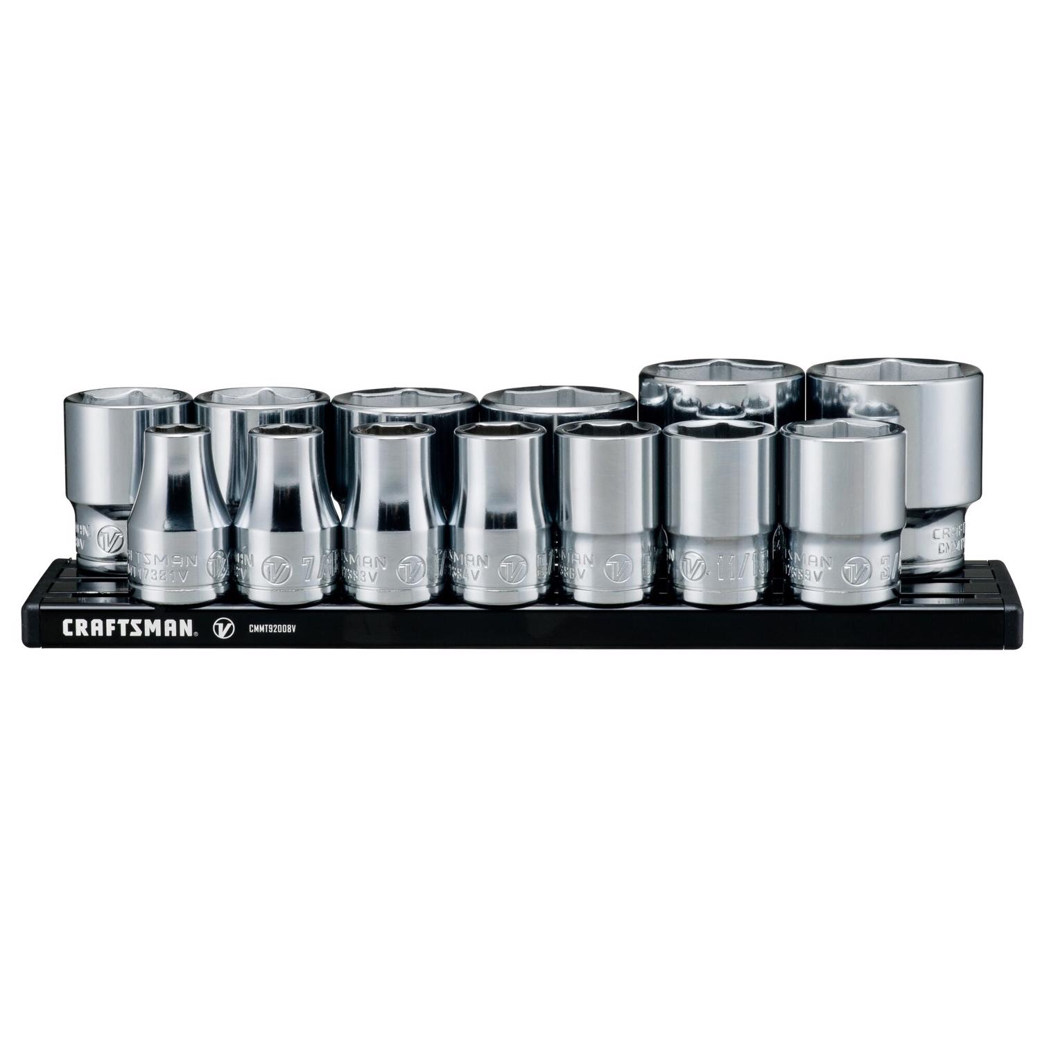 Craftsman V-Series 1/2 in. drive SAE 6 Point Socket Set 13 pc - Intensery