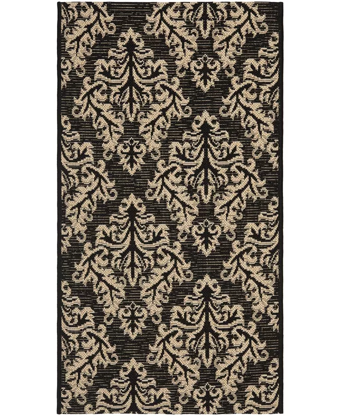 Safavieh Courtyard Black and Creme 2'7