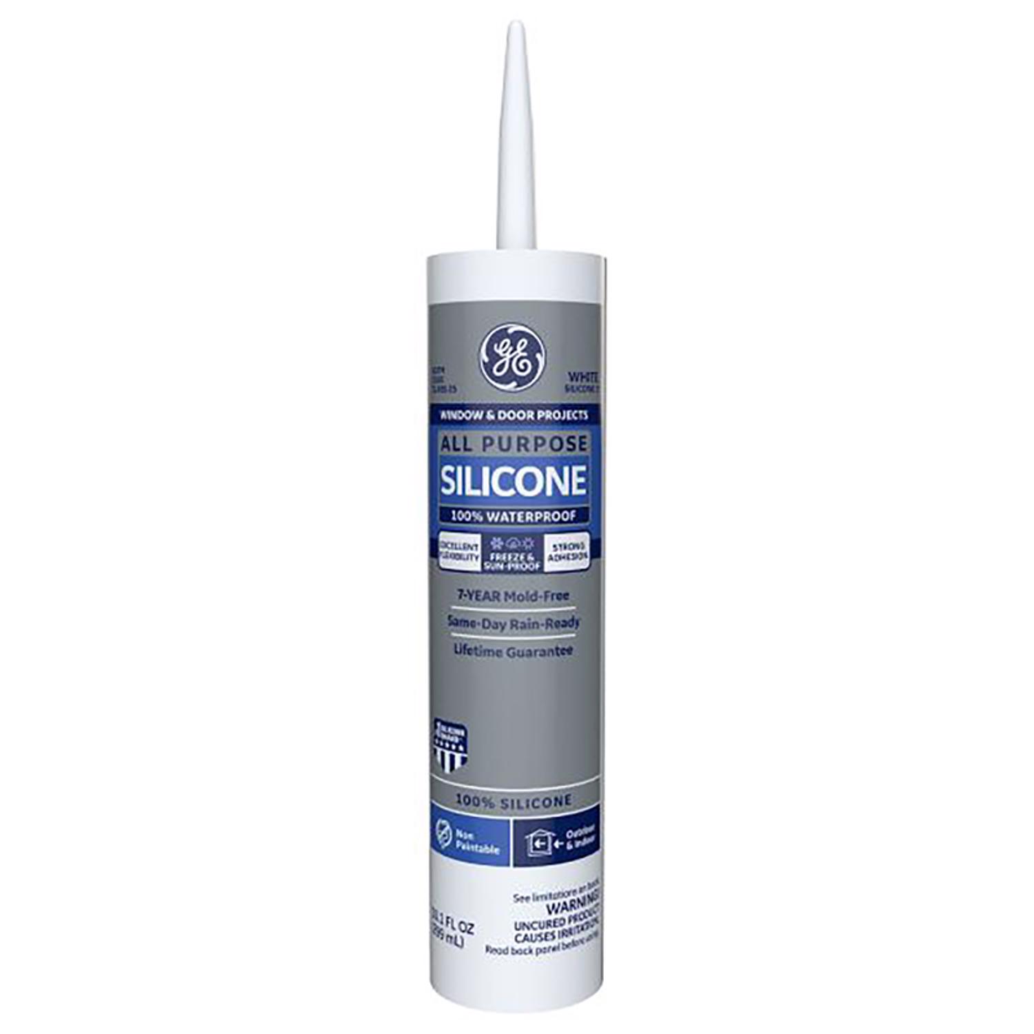 GE Window \u0026 Door White Silicone 1 Window and Door Caulk Sealant 10.1 oz - Intensery