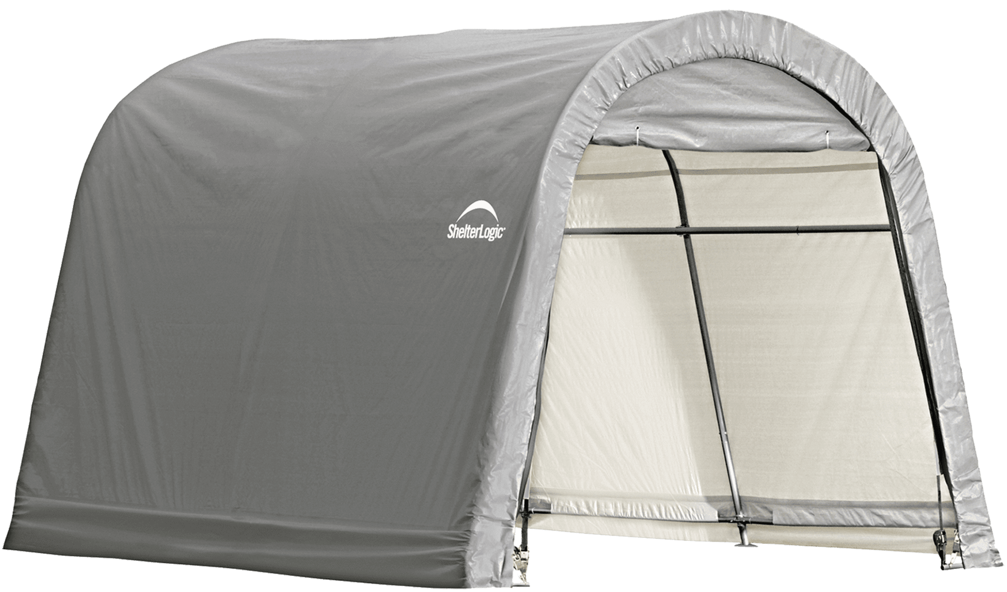 ShelterLogic Outdoor Storage Shed-in-a-Box, Round Top, Grey, 10 x 10 x 8 ft, ShelterLogic Sheds & Outdoor Storage - Intensery