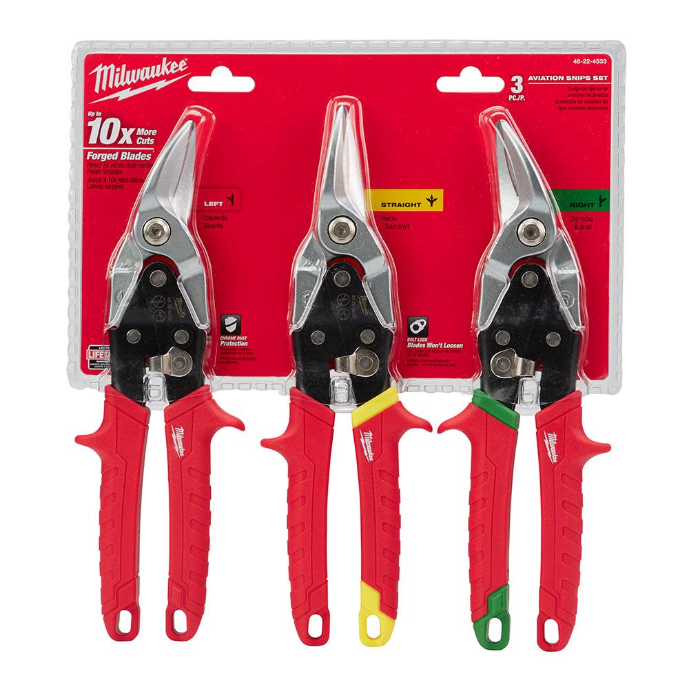 Milwaukee 3-Piece Aviation Snip Set 48-22-4533 from Milwaukee - Intensery