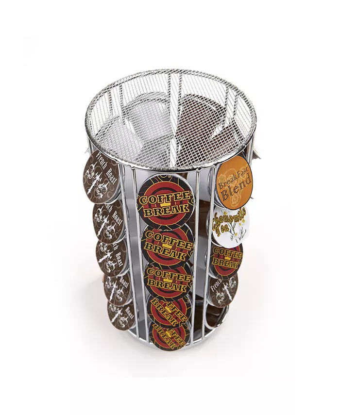 Mind Reader 35 Capacity Rotating Metal K-Cup Carousel Pod Holder - Intensery