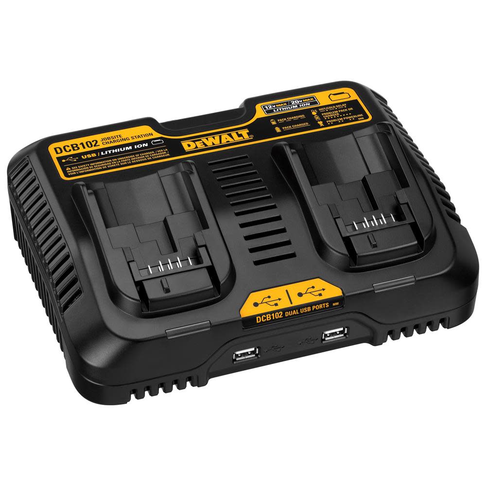 DEWALT 12-20V MAX DUAL PORT FAST CHARGER DCB102 from DEWALT - Intensery