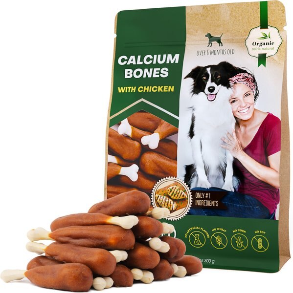 Beloved Pets Calcium Bones Wrapped Chicken Dog Treats， 10.6-oz bag - Intensery