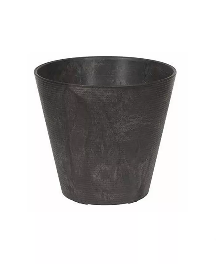Novelty ArtStone Round Self-Watering Planters Cali Black 8 Inch - Intensery
