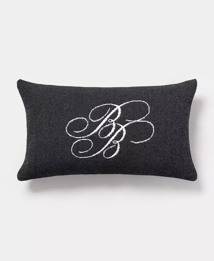 Brooks Brothers Bb Monogram Decorative Cotton Pillow - Intensery