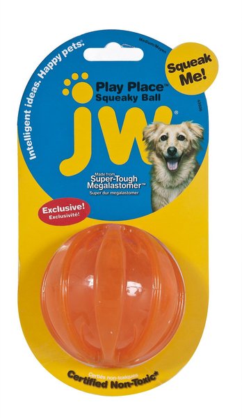 JW Pet Play Place Squeaky Dog Ball， Color Varies - Intensery