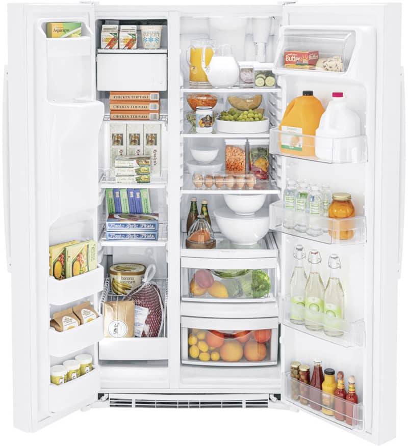 GE 25.3 Cu. Ft. White Side-By-Side Refrigerator - Intensery