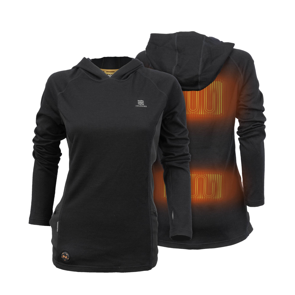 Mobile Warming Merino Heated Baselayer Shirt Womens 7.4V Black Extra Small - Intensery