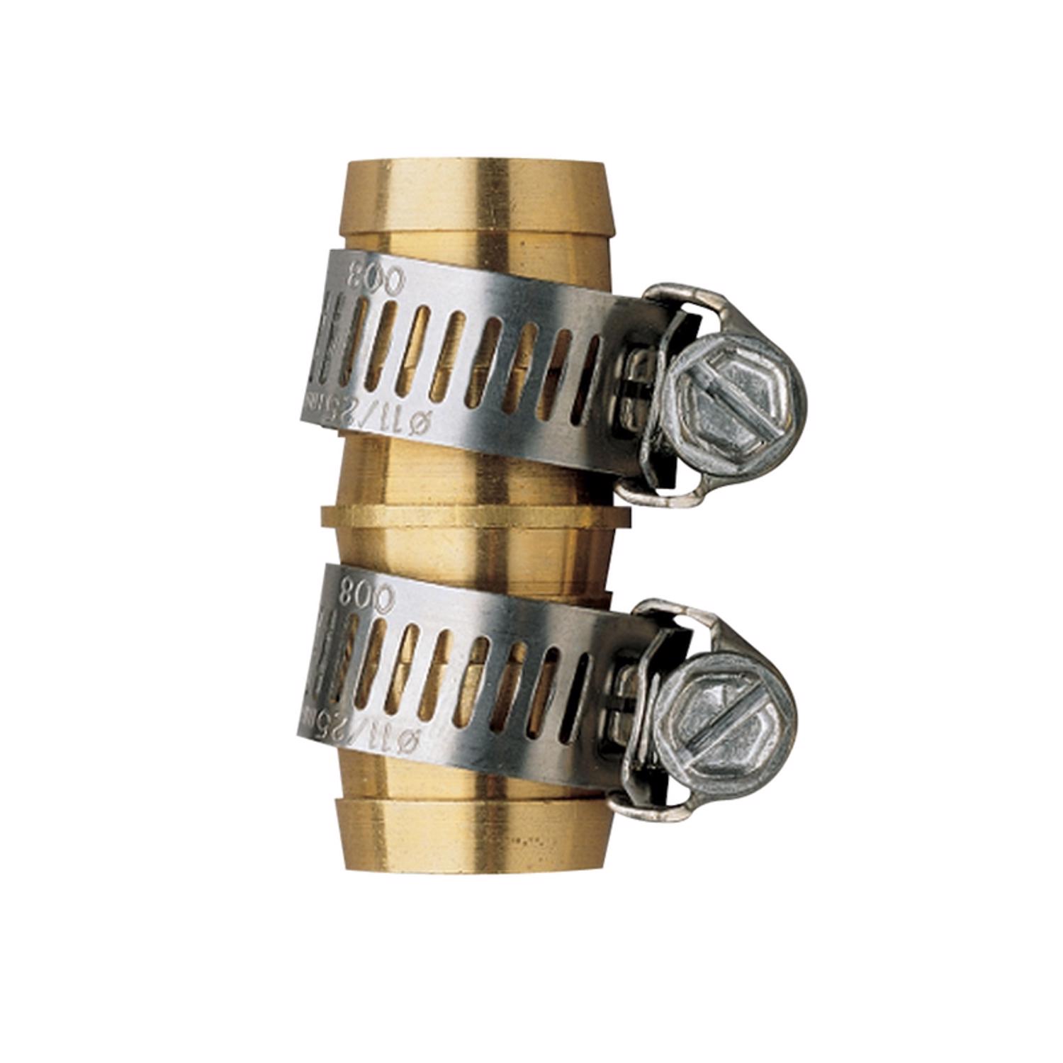 Orbit 3/4 in. Brass/Stainless Steel Non-Threaded Double Male Hose Mender - Intensery