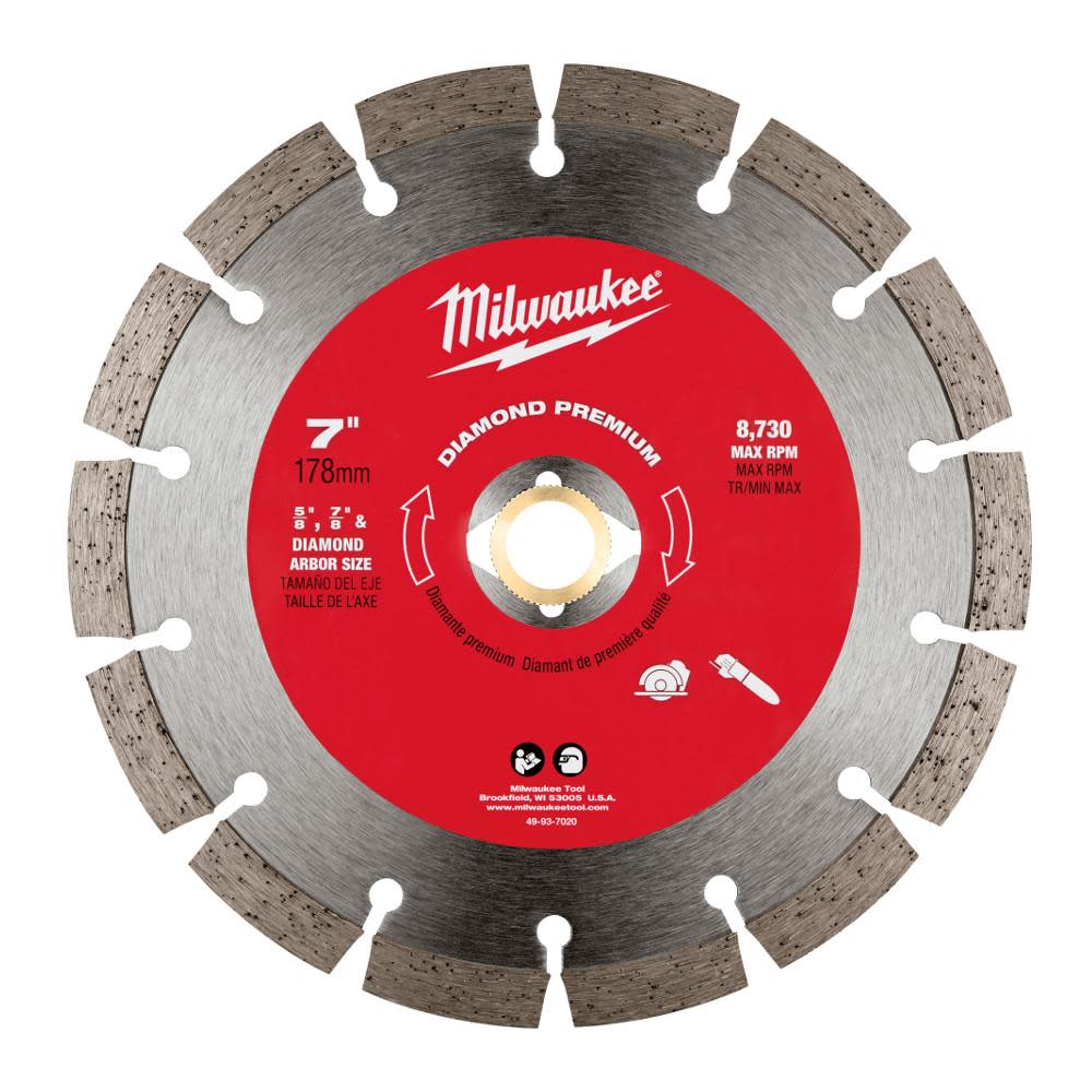 Milwaukee 7 in. Diamond Premium Segmented 49-93-7020 from Milwaukee - Intensery