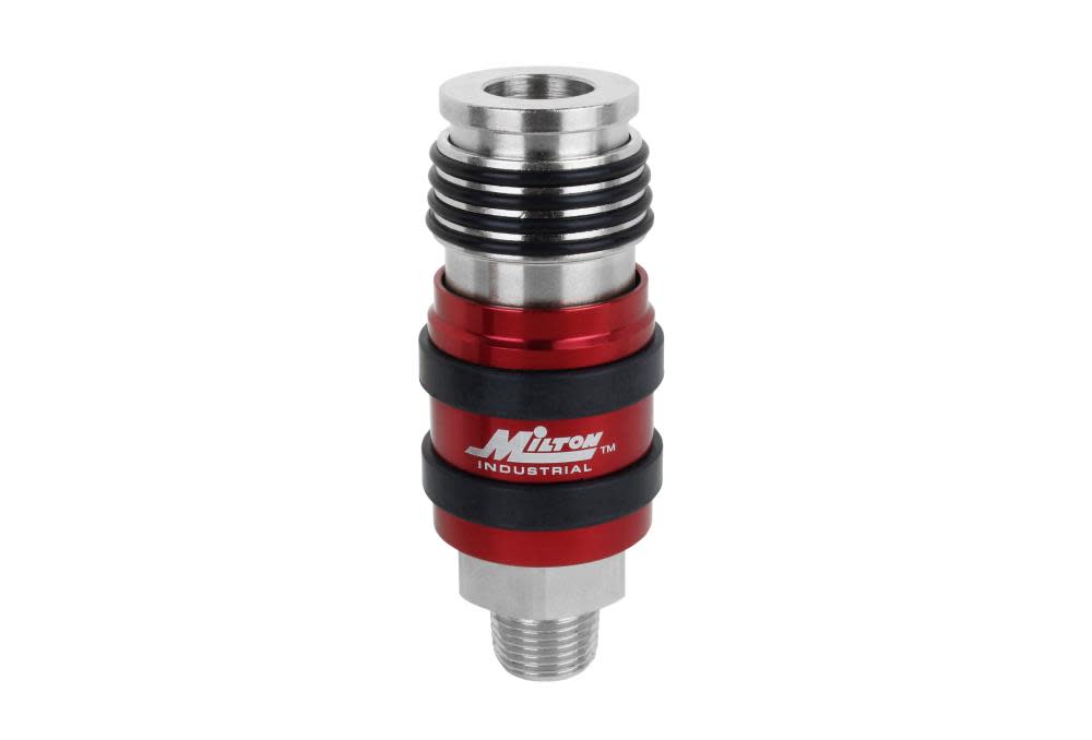 Milton® 2 In ONE Universal Safety Exhaust Coupler – 3/8 MNPT x 3/8 Body Flow - Intensery