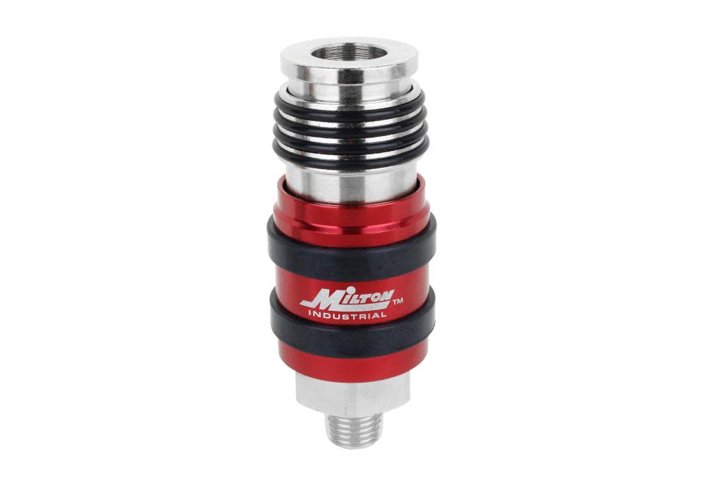 Milton® 2 In ONE Universal Safety Exhaust Coupler – 1/4 MNPT x 3/8 Body Flow - Intensery