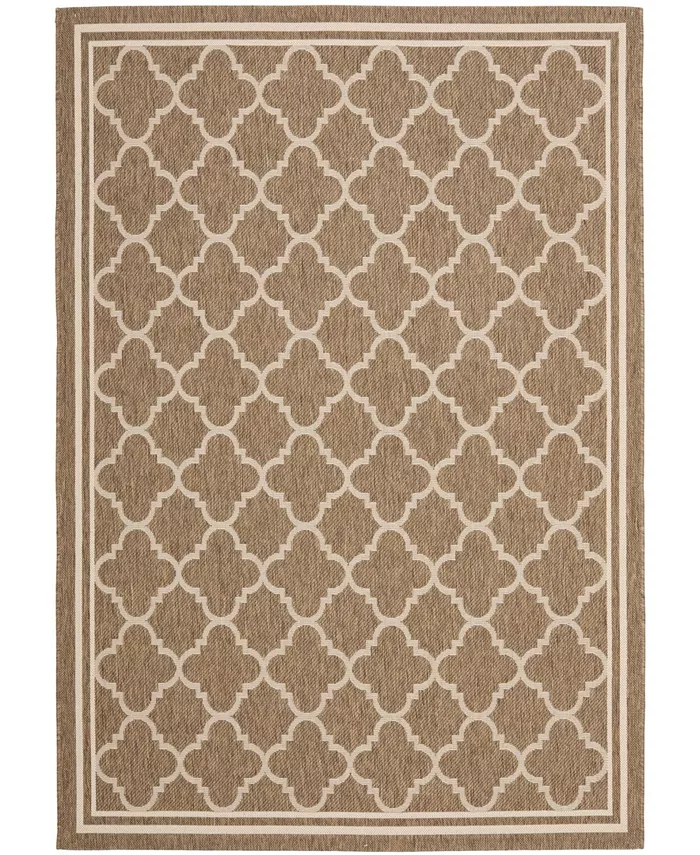 Safavieh Courtyard Brown and Bone 8' x 11' Outdoor Area Rug - Intensery