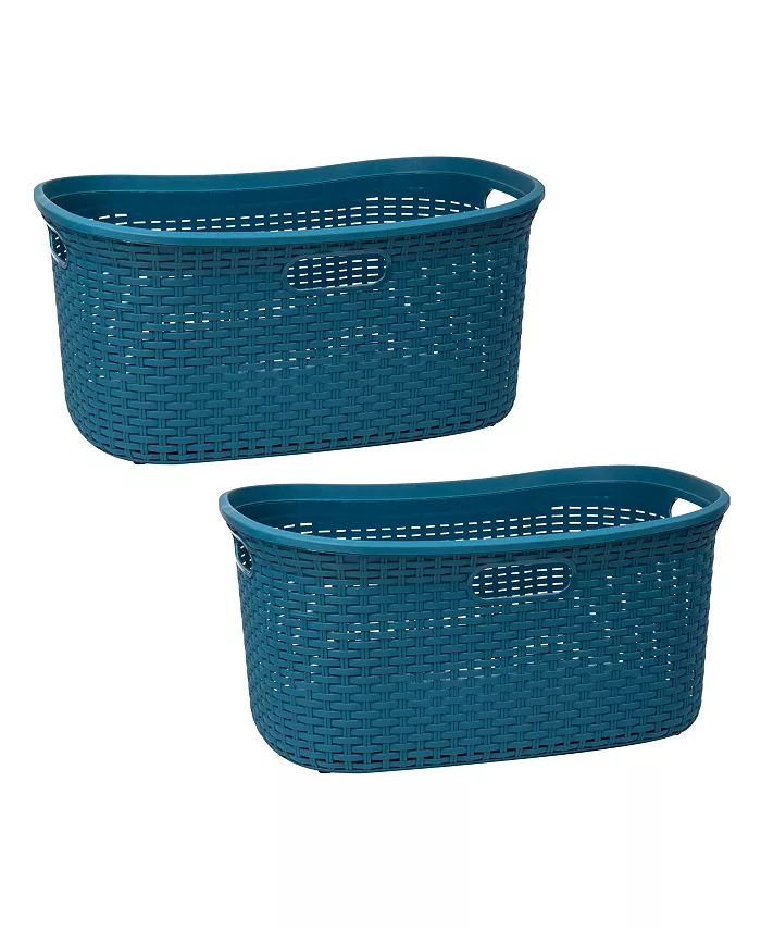 Mind Reader Basket Collection Laundry Basket， Cut Out Handles， Ventilated， Set of 2 - Intensery