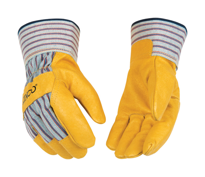 Kinco Men\u0027s Indoor/Outdoor Palm Gloves Yellow L 1 pair - Intensery