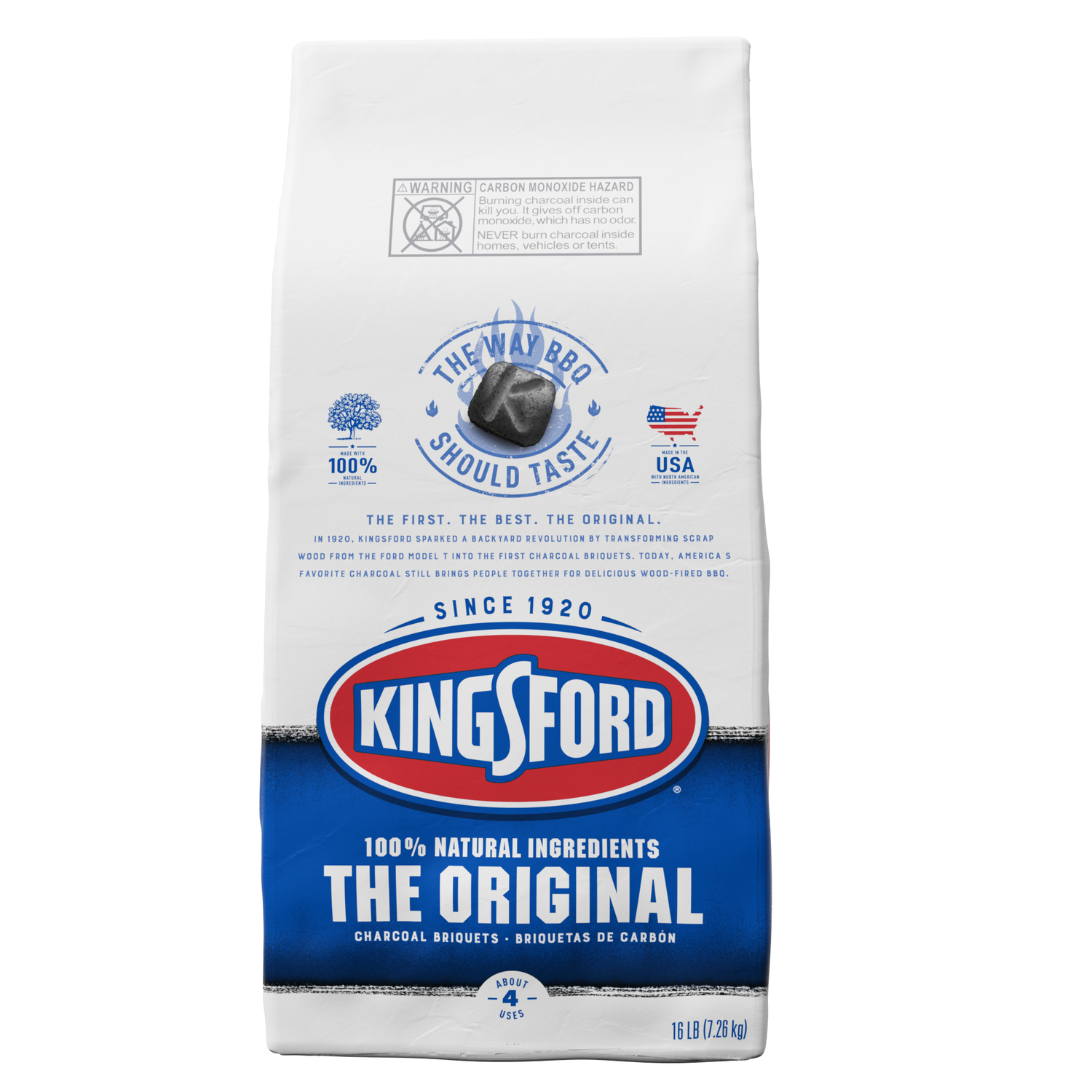 Kingsford All Natural Original Charcoal Briquettes 16 lb - Intensery