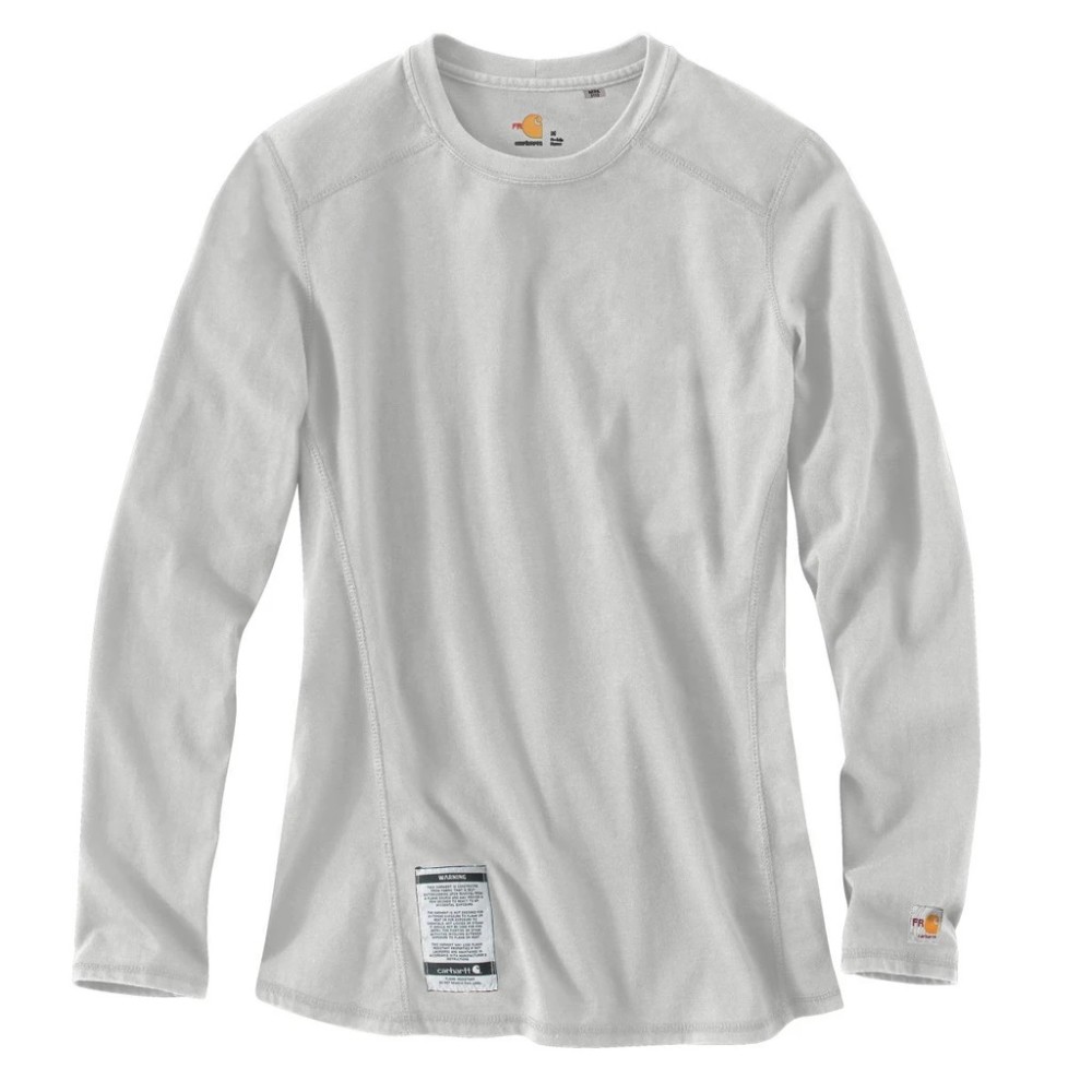 Carhartt Force® Womenand#8217;s FR Long Sleeve Medium Light Gray T-Shirt - Intensery