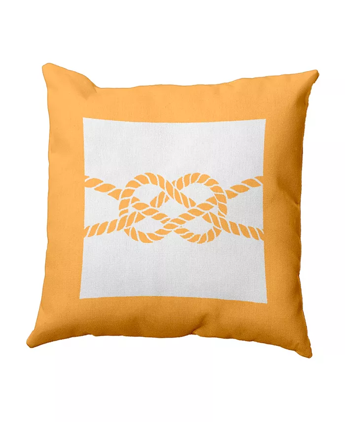 E by Design Nautical Knot 16 Inch Yellow Decorative Nautical Throw Pillow - Intensery