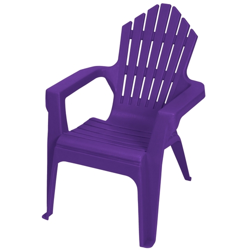 Gracious Living 11126-20PDQ Kiddie Adirondack Adirondack Chair， Resin Seat， Resin Frame， Purple Iris Frame - Intensery