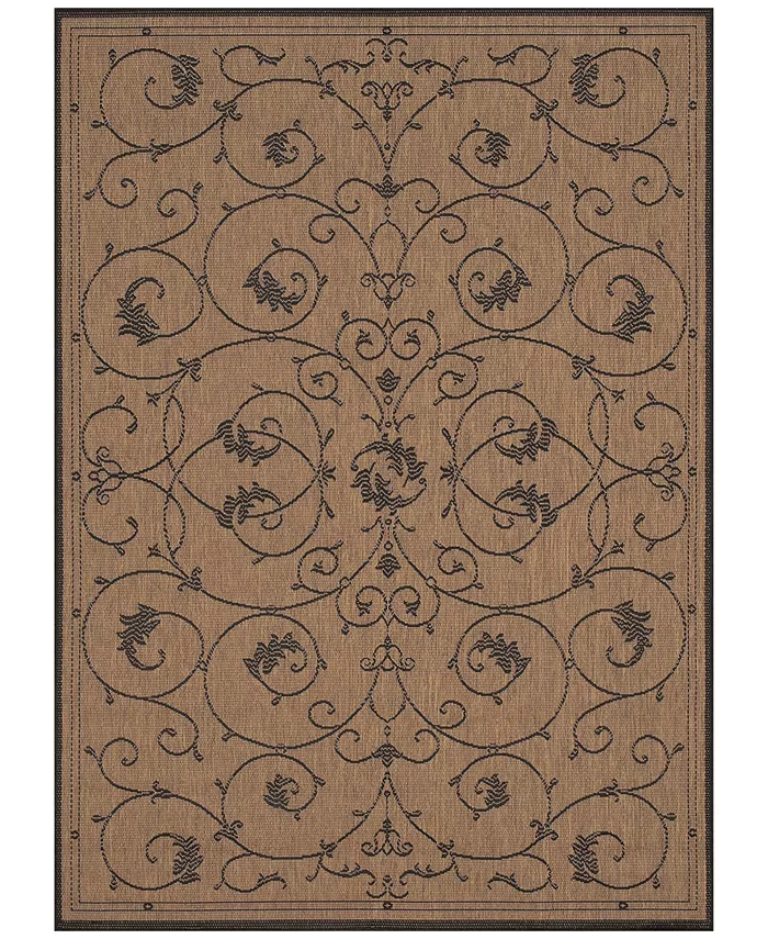 Couristan CLOSEOUT! Recife Veranda Machine-Washable Cocoa Black 3'9