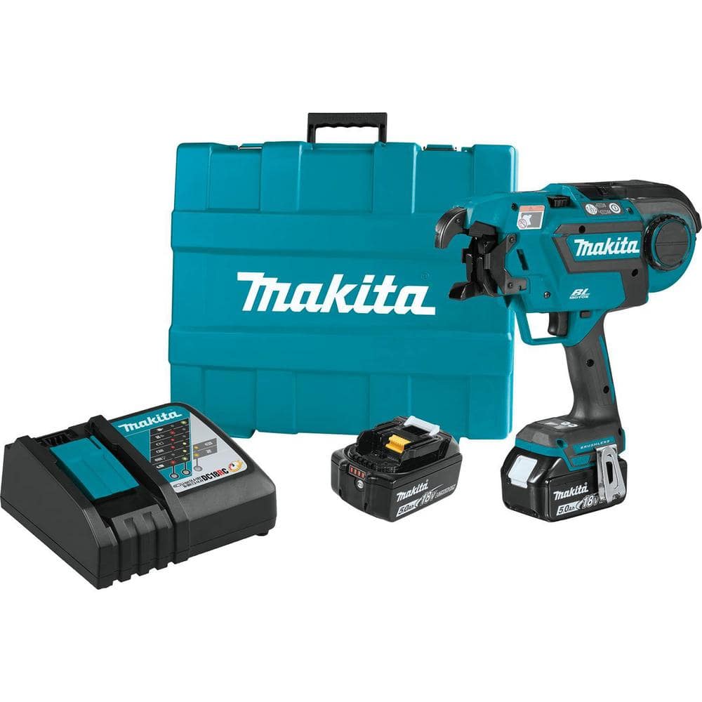 Makita 18V LXT Lithium-Ion Brushless Cordless Rebar Tying Tool Kit (5.0 Ah) XRT01TK - Intensery