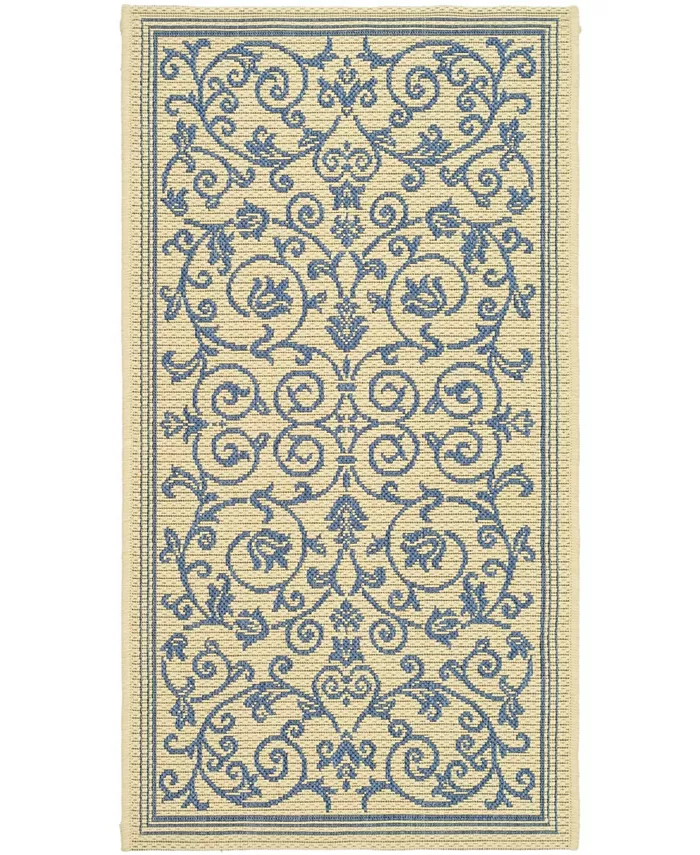 Safavieh Courtyard Natural and Blue 2'3