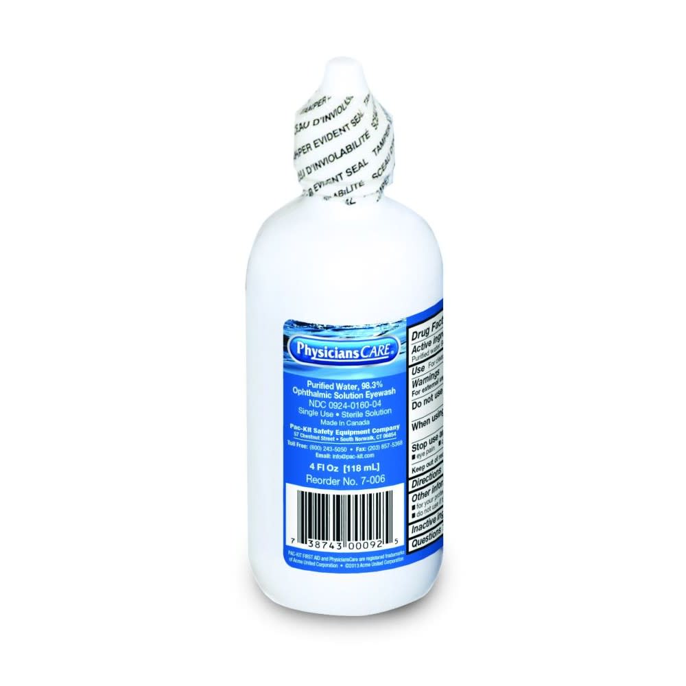 First Aid Only PhysiciansCare Bottle Eye Wash Solution 4oz - Intensery
