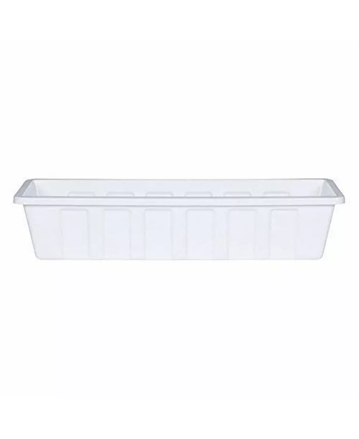 Novelty Poly-Pro Plastic White 24 Inches Flower Box Planter - Intensery