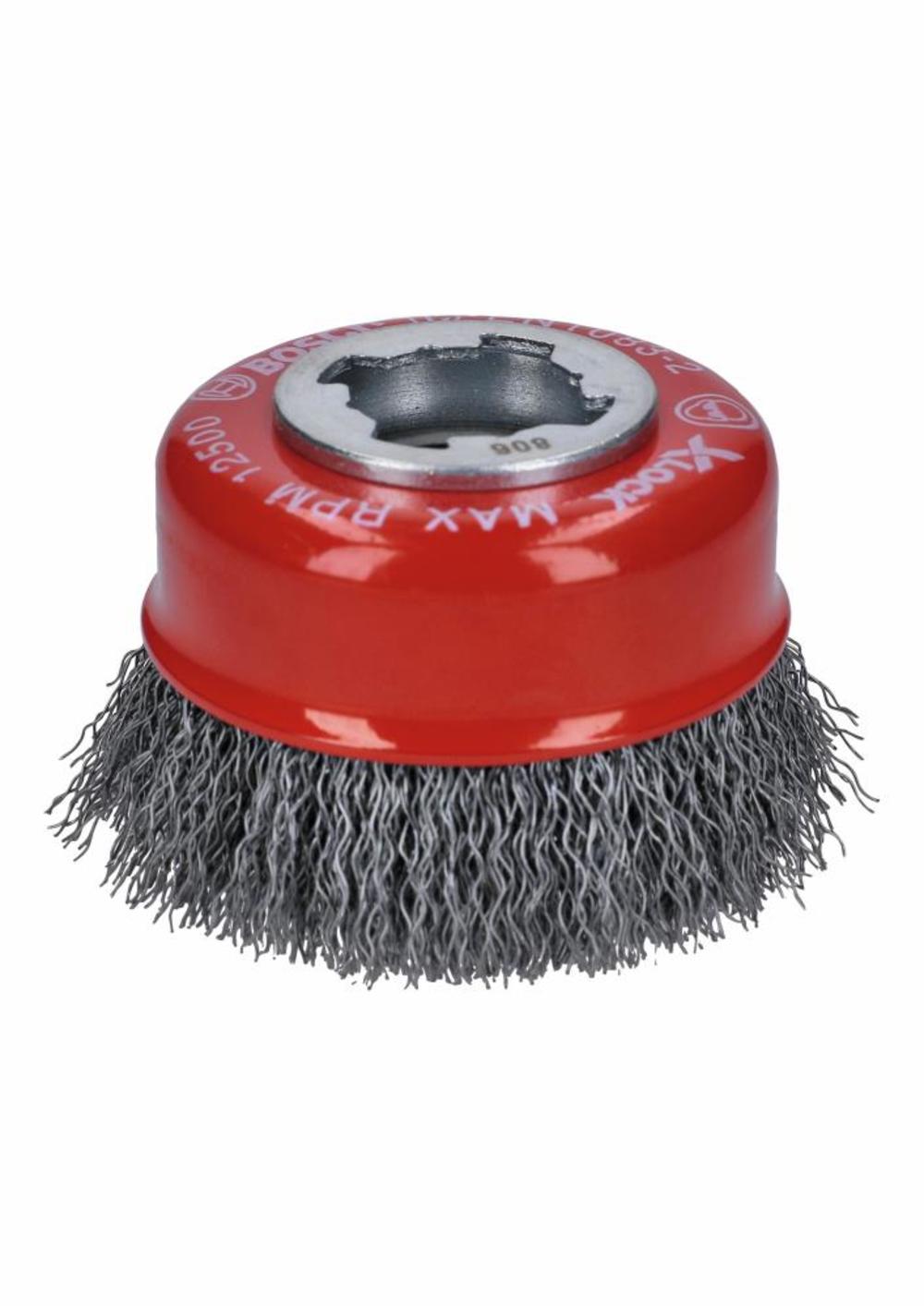 Bosch 3 In. Wheel Dia. X-LOCK Arbor Carbon Steel Crimped Wire Cup Brush WBX318 from Bosch - Intensery