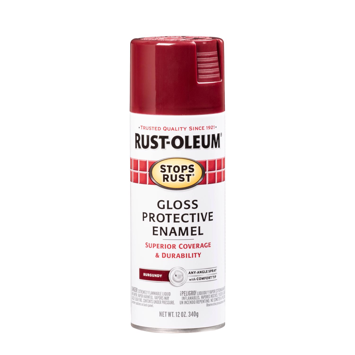 Rust-Oleum Stops Rust Gloss Burgundy Spray Paint 12 oz - Intensery