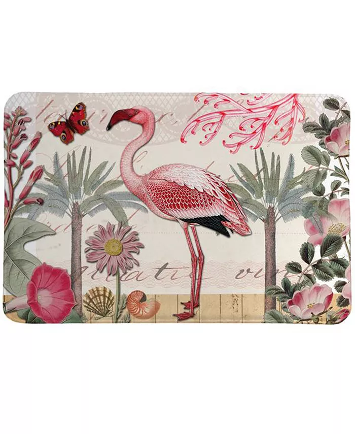 Laural Home Botanical Flamingo Memory Foam Rug - Intensery