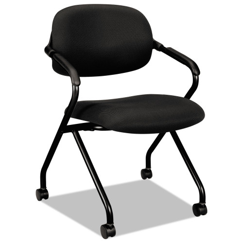 HON HVL303 Nesting Arm Chair， Black Seat/Black Back， Black Base (VL303MM10T) - Intensery