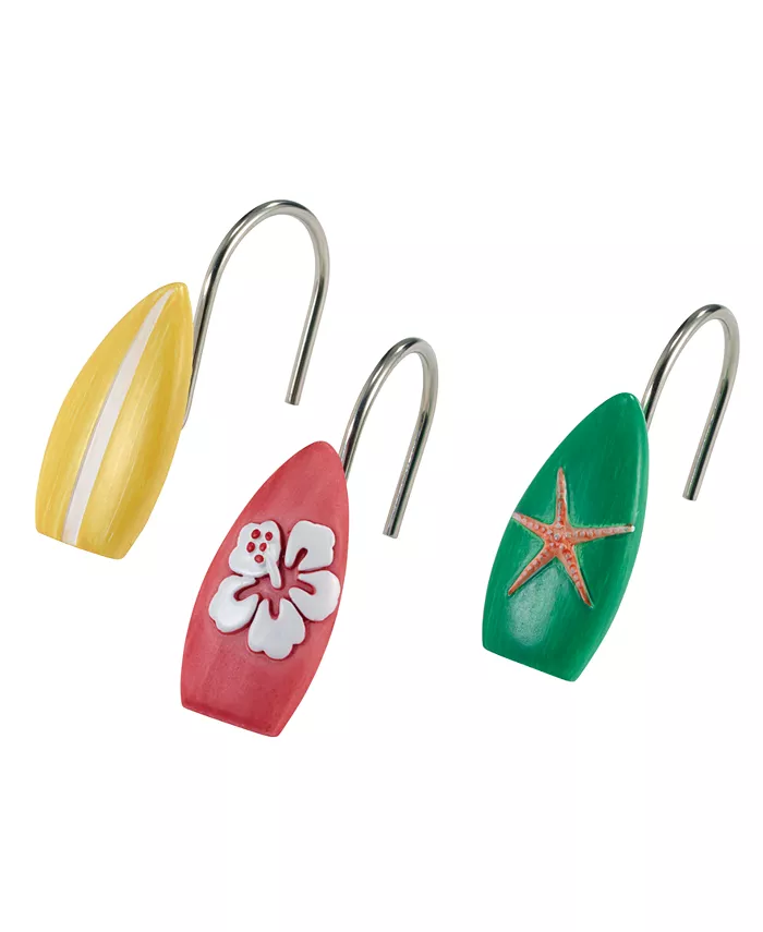 Avanti Surf Time Shower Curtain Hooks， Set of 12 - Intensery