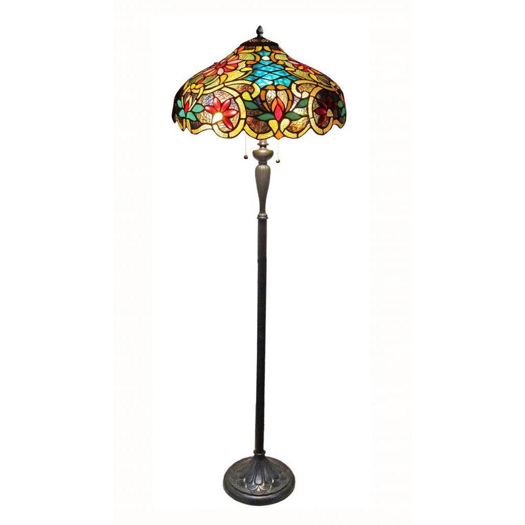 Tiffany Style Victorian Design 2-light Dark Antique Bronze Floor Lamp - Intensery