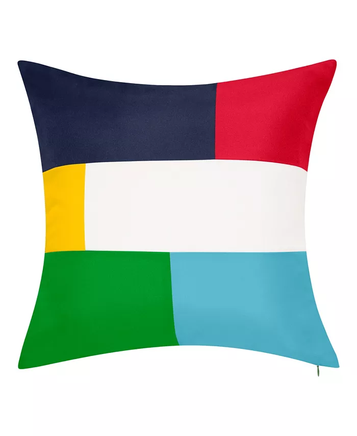 Edie Color block Reversible Nautical Decorative Pillow， 20 x 20 - Intensery